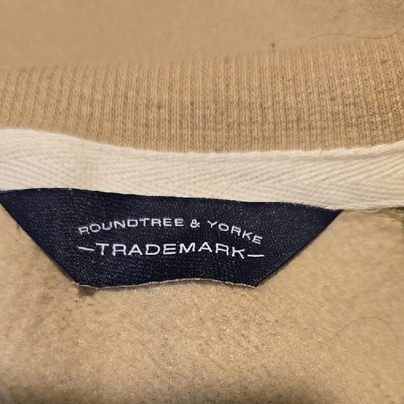 Roundtree & Yorke Men's Long Sleeve Tan 1/4 Zip-Up Sweater XL - Picture 2 of 4